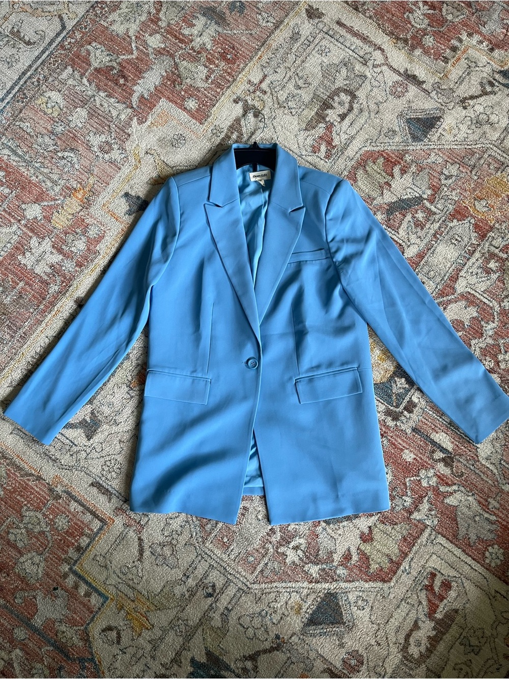 Open Edit Blue Single-Button Blazer